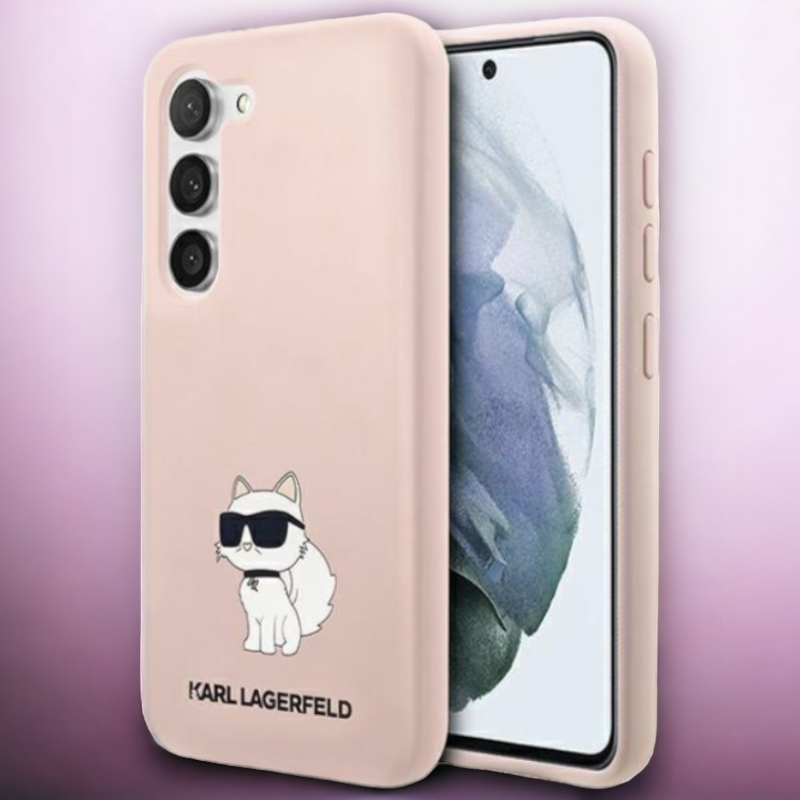 Ovitek Karl Lagerfeld "Choupette - silicon pink" za Samsung Galaxy S23 (KLHCS23SSNCHBCP) – Svetlo roza / TPU silikon