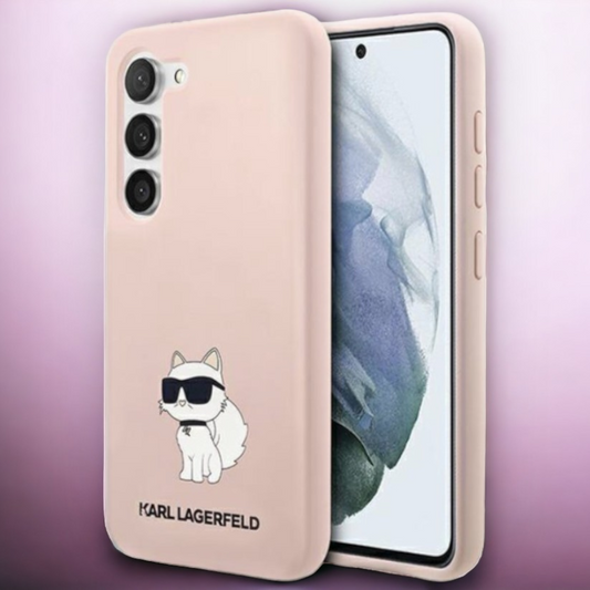 Ovitek Karl Lagerfeld "Choupette - silicon pink" za Samsung Galaxy S23 (KLHCS23SSNCHBCP) – Svetlo roza / TPU silikon
