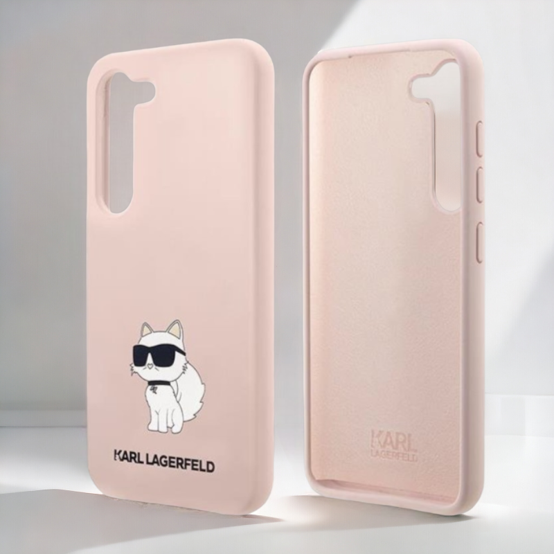 Ovitek Karl Lagerfeld "Choupette - silicon pink" za Samsung Galaxy S23 Plus (KLHCS23MSNCHBCP)