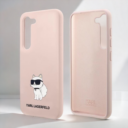 Ovitek Karl Lagerfeld "Choupette - silicon pink" za Samsung Galaxy S23 (KLHCS23SSNCHBCP)