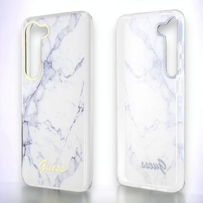 Ovitek Guess "White marble" za Samsung Galaxy S23 Plus (GUHCS23MPCUMAH)