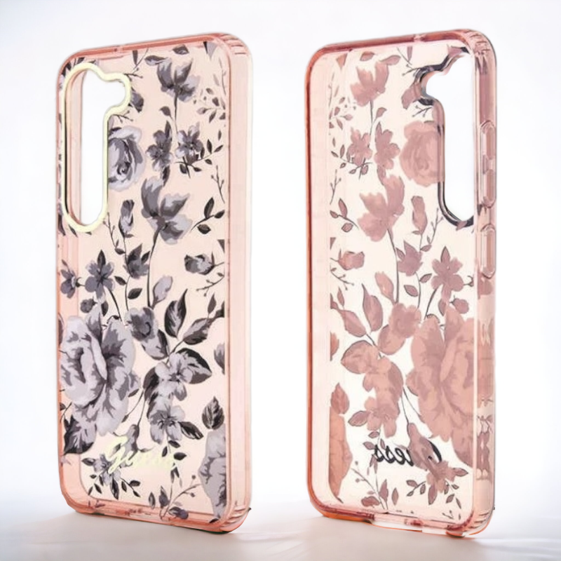 Ovitek Guess "Flower Collection - pink" za Samsung Galaxy S23 (GUHCS23SHCFWSP)