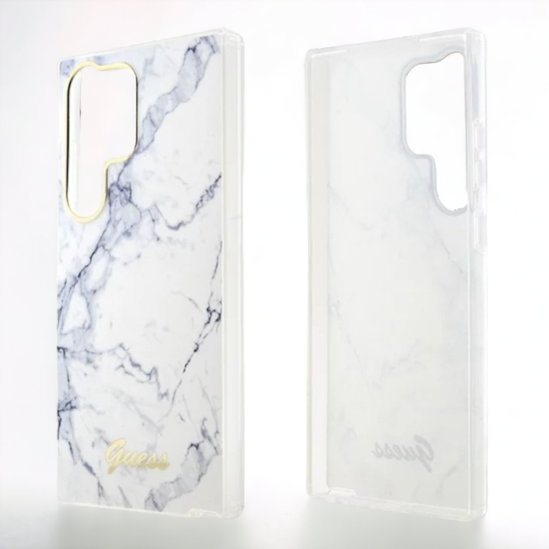 Ovitek Guess "White marble" za Samsung Galaxy S23 Ultra (GUHCS23LPCUMAH)