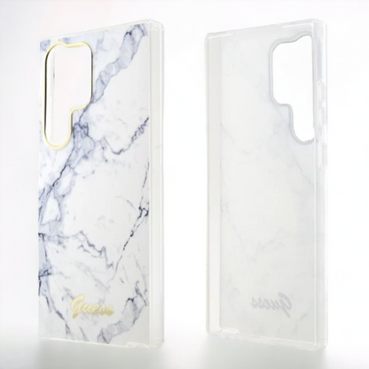 Ovitek Guess "White marble" za Samsung Galaxy S23 Ultra (GUHCS23LPCUMAH)