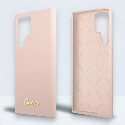 Ovitek Guess "pink - Metal Logo" za Samsung Galaxy S23 Ultra (GUHCS23LLSLMGPP)