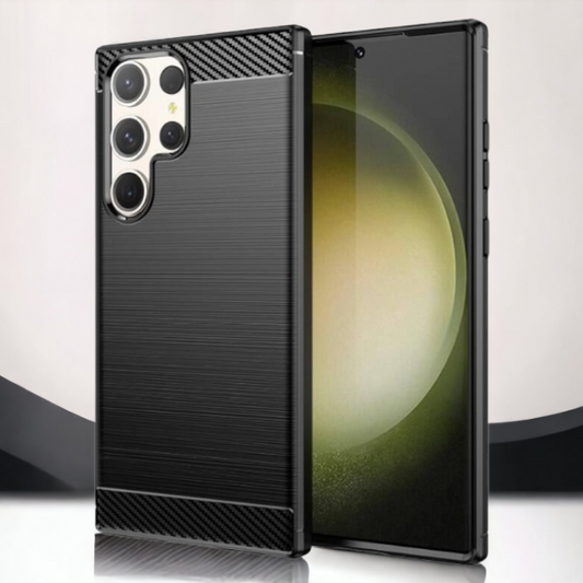 Silikonski ovitek "carbon" za Samsung Galaxy S22 Ultra - Črna – Techsuit – Črna / TPU silikon
