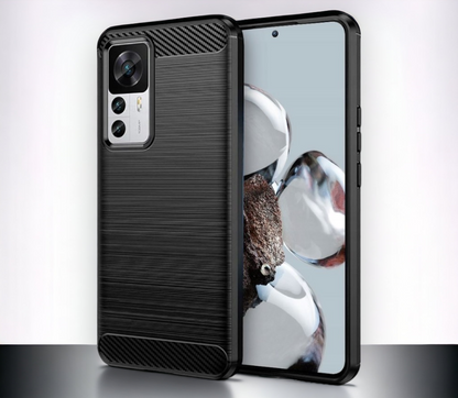 Silikonski ovitek "carbon" za Xiaomi 12T - Črna – Techsuit – Črna / TPU silikon