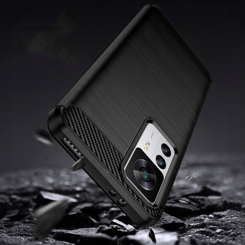 Silikonski ovitek "carbon" za Xiaomi 12T Pro - Črna – Techsuit
