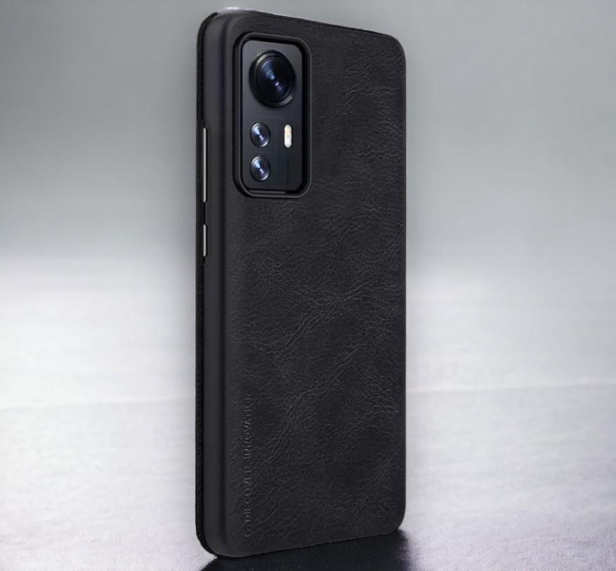 Usnjena preklopna torbica "QIN" za Xiaomi Mi 12 - črna – Nillkin