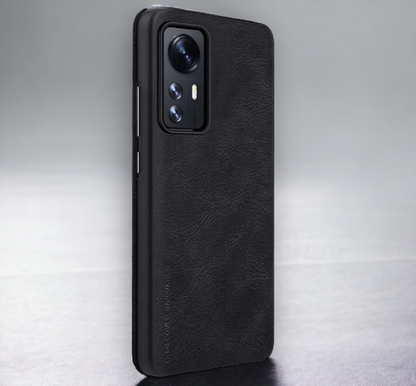 Usnjena preklopna torbica "QIN" za Xiaomi Mi 12 - črna – Nillkin