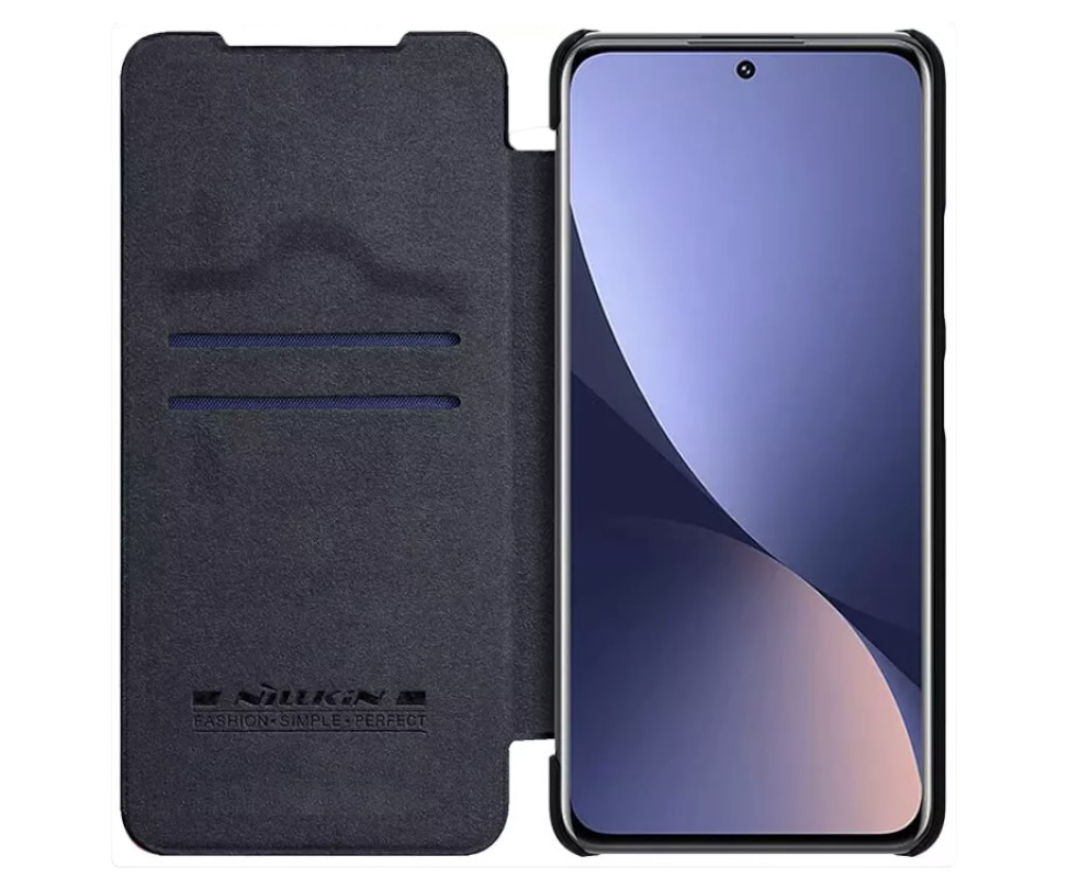 Usnjena preklopna torbica "QIN" za Xiaomi Mi 12 - črna – Nillkin