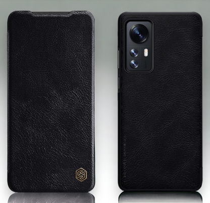 Usnjena preklopna torbica "QIN" za Xiaomi Mi 12 - črna – Nillkin