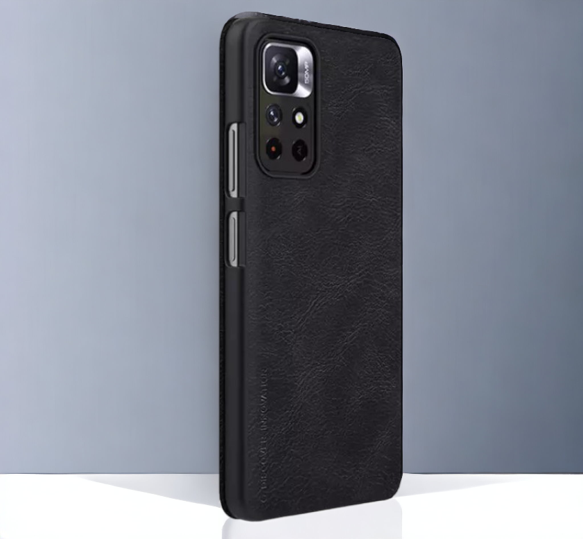 Usnjena preklopna torbica "QIN" za Xiaomi Redmi Note 11 - črna – Nillkin