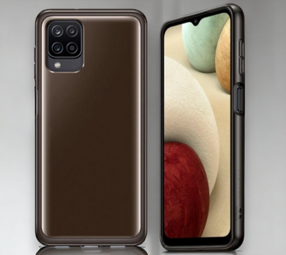 Original Samsung silikonski ovitek "Soft Clear" za Samsung Galaxy A12 - črna – Črna / Silikon