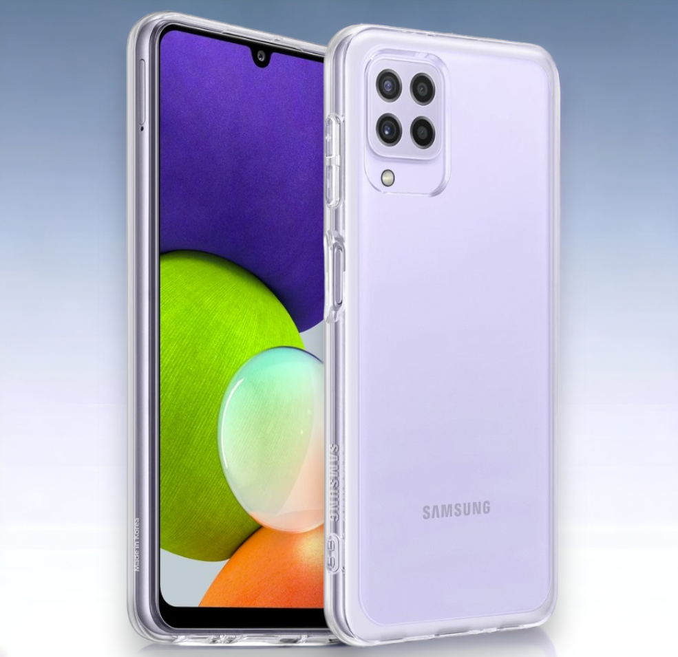 Original Samsung silikonski ovitek "Soft Clear" za Samsung Galaxy A22 4G - prozorna – Prozorna / Silikon
