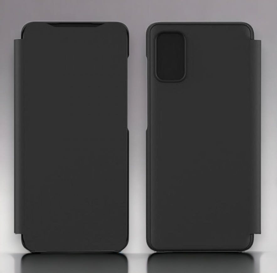 Original preklopna torbica za Samsung Galaxy A41 - črna – ANYMODE – Črna / PU usnje + PC
