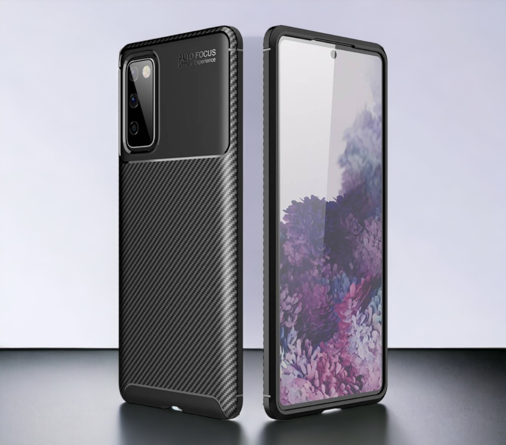 Ovitek "Vennus Carbon Elite" za Samsung Galaxy S20 FE - črna – Črna / TPU silikon