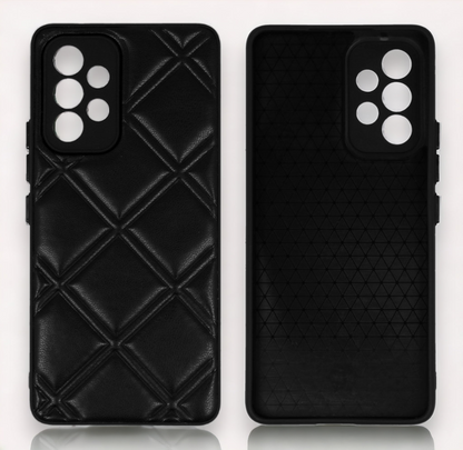 Silikonski ovitek "Checkered Leather 3D" za Samsung Galaxy A53 5G - črna – Infostyle