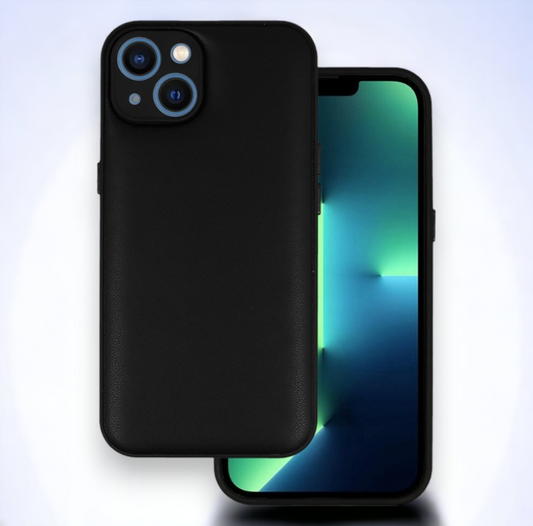 Silikonski ovitek "Smooth Leather 3D" za iPhone 13 - črna – Infostyle – Črna / PU usnje + PC