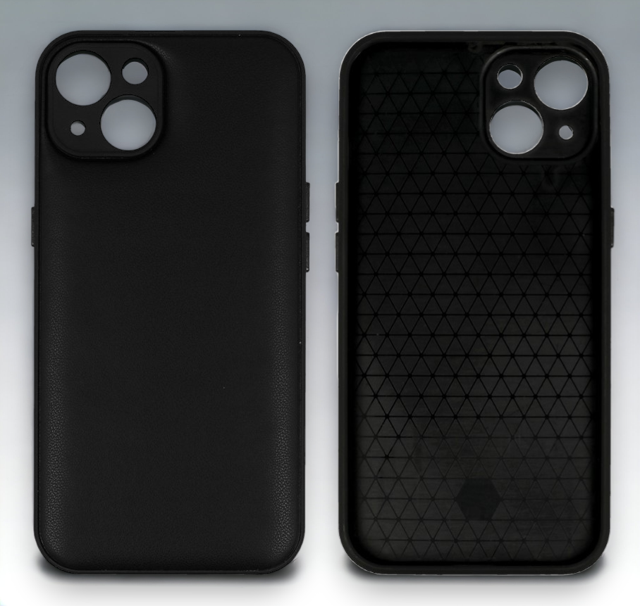 Silikonski ovitek "Smooth Leather 3D" za iPhone 13 - črna – Infostyle