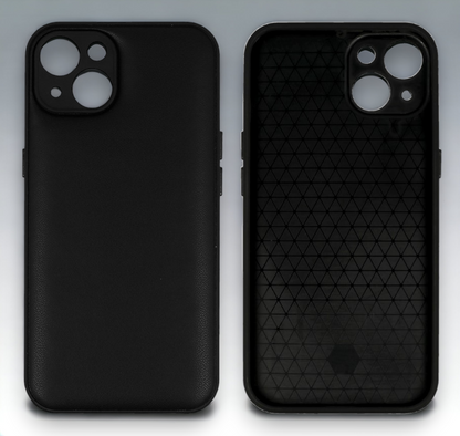 Silikonski ovitek "Smooth Leather 3D" za iPhone 13 - črna – Infostyle