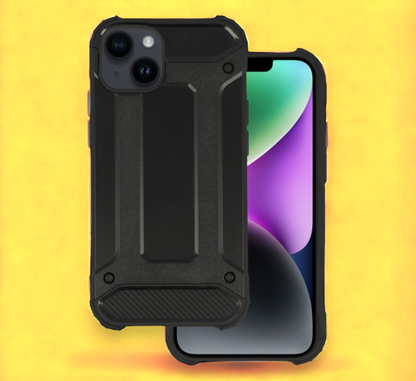Silikonski ovitek "armor carbon" za iPhone 13/14/15 - Črna – Infostyle – Črna / PC + TPU silikon