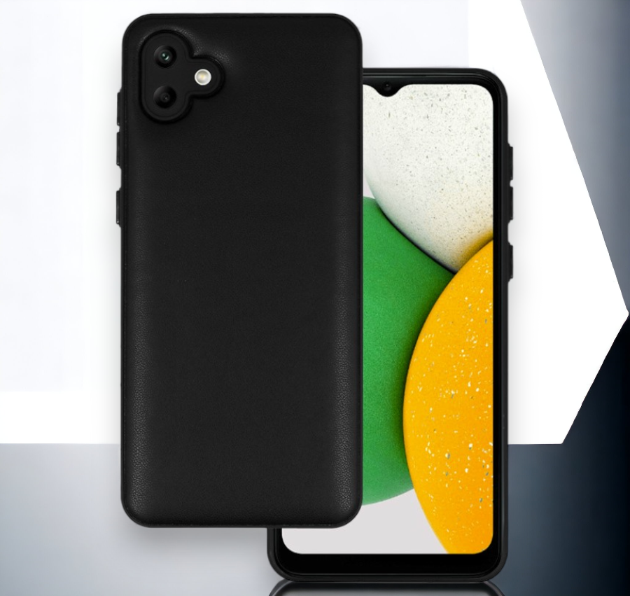 Silikonski ovitek "Smooth Leather 3D" za Samsung Galaxy A04 - črna – Infostyle – Črna / PU usnje + PC