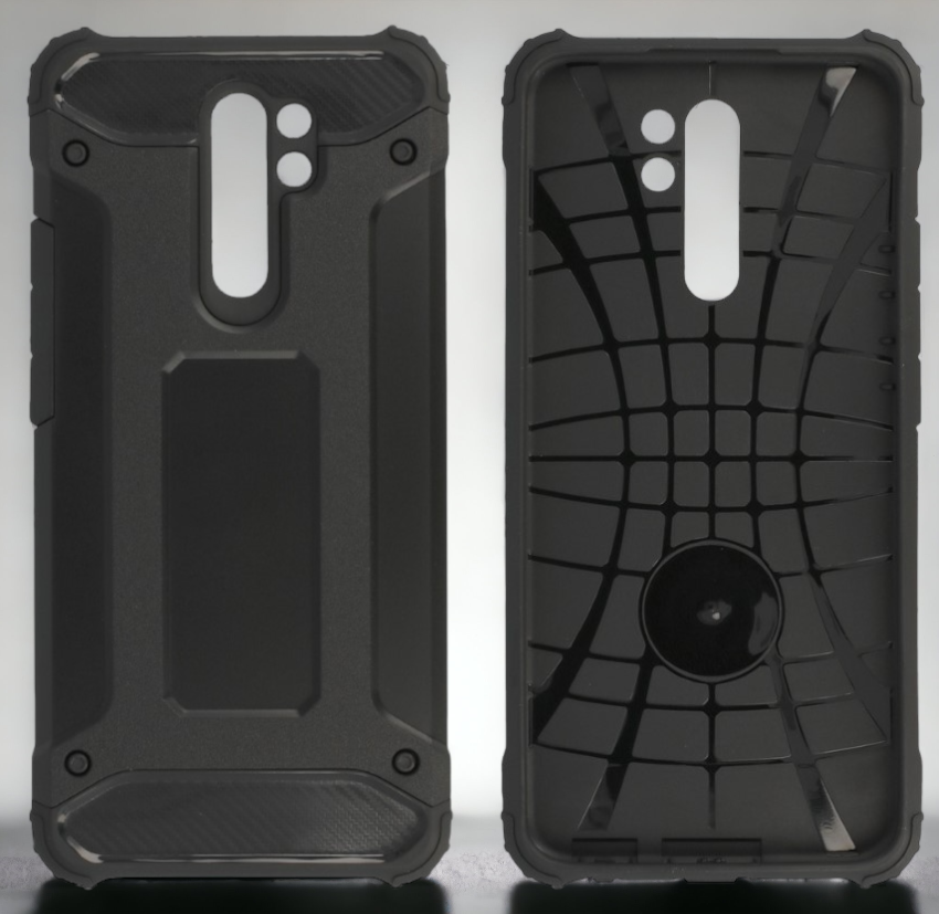 Silikonski ovitek "armor carbon" za Xiaomi Redmi 9 - Črna – Infostyle
