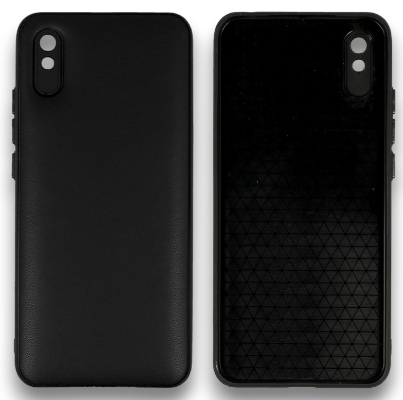 Silikonski ovitek "Smooth Leather 3D" za Xiaomi Redmi 9A - črna – Infostyle