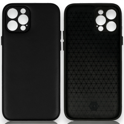 Silikonski ovitek "Smooth Leather 3D" za iPhone 13 Pro - črna – Infostyle