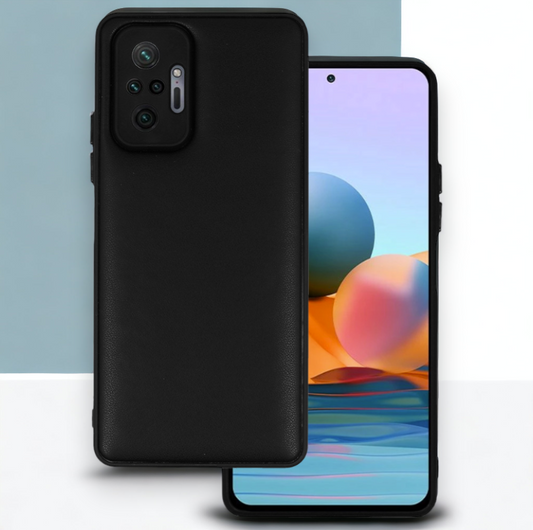 Silikonski ovitek "Smooth Leather 3D" za Xiaomi Redmi Note 10 Pro - črna – Infostyle – Črna / PU usnje + PC