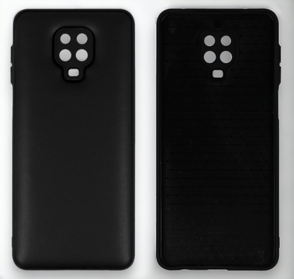 Silikonski ovitek "Smooth Leather 3D" za Xiaomi Redmi Note 9s - črna – Infostyle