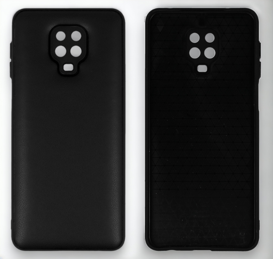 Silikonski ovitek "Smooth Leather 3D" za Xiaomi Redmi Note 9 Pro - črna – Infostyle