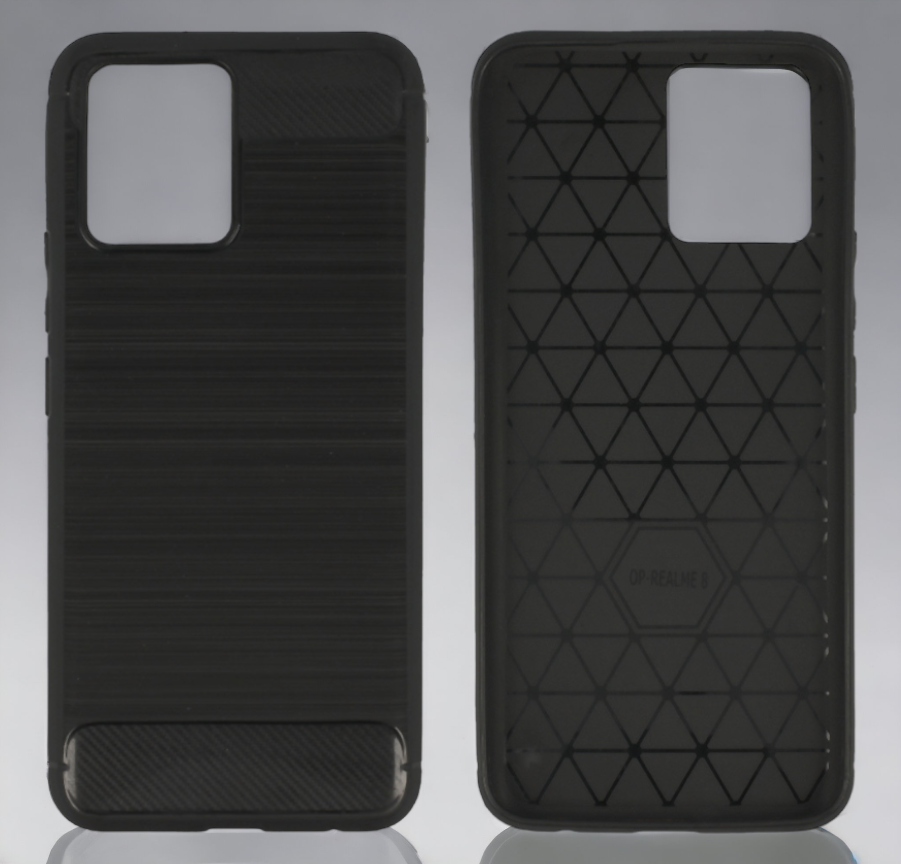 Silikonski ovitek "carbon lite" za Realme 8 - Črna – Infostyle