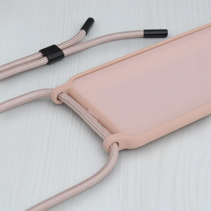 Silikonski ovitek "Crossbody Lanyard" za Samsung Galaxy A54 - Roza – Techsuit
