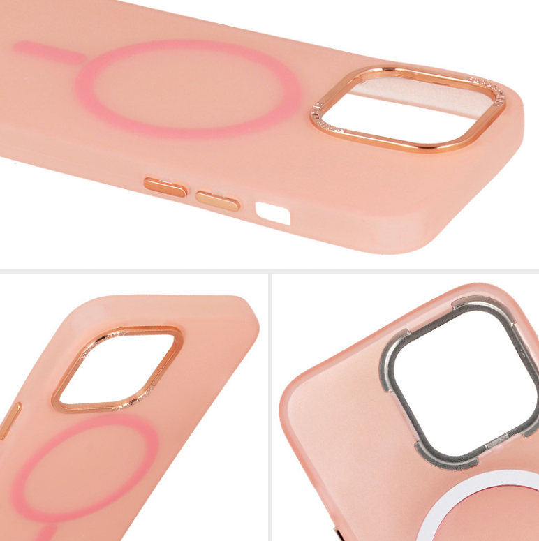 Ovitek "Magnetic Frosted - MagSafe" za iPhone 14 Plus/15 Plus – Tel Protect – Svetlo roza / TPU silikon