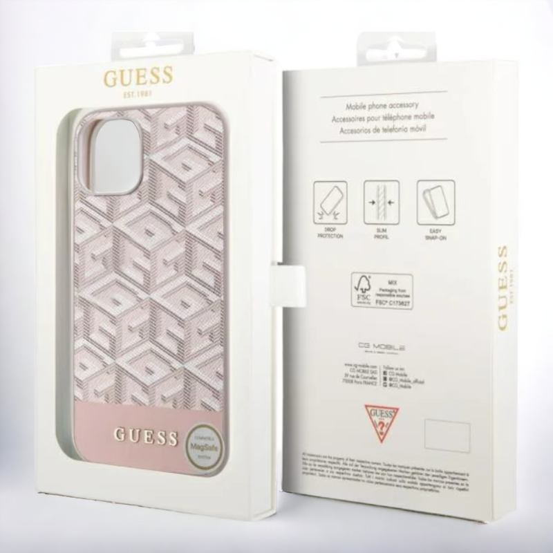 Ovitek Guess "Cube PINK" za iPhone 13 Pro s tehnologijo MagSafe (GUHMP13LHGCFSEP)