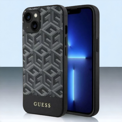 Ovitek Guess "Cube BLACK" za iPhone 14 Pro s tehnologijo MagSafe (GUHMP14LHGCFSEK) – Črna / TPC + TPU silikon