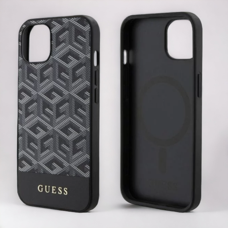 Ovitek Guess "Cube BLACK" za iPhone 13 Pro Max/12 Pro Max s tehnologijo MagSafe (GUHMP13XHGCFSEK)