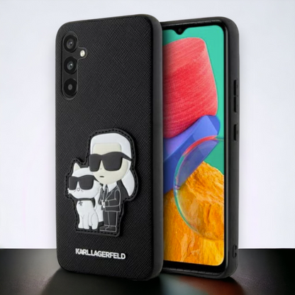 Ovitek Karl Lagerfeld "Saffiano - Karl and Choupette" za Samsung Galaxy A34 (KLHCA34SANKCPK) – Črna / PC + TPU silikon