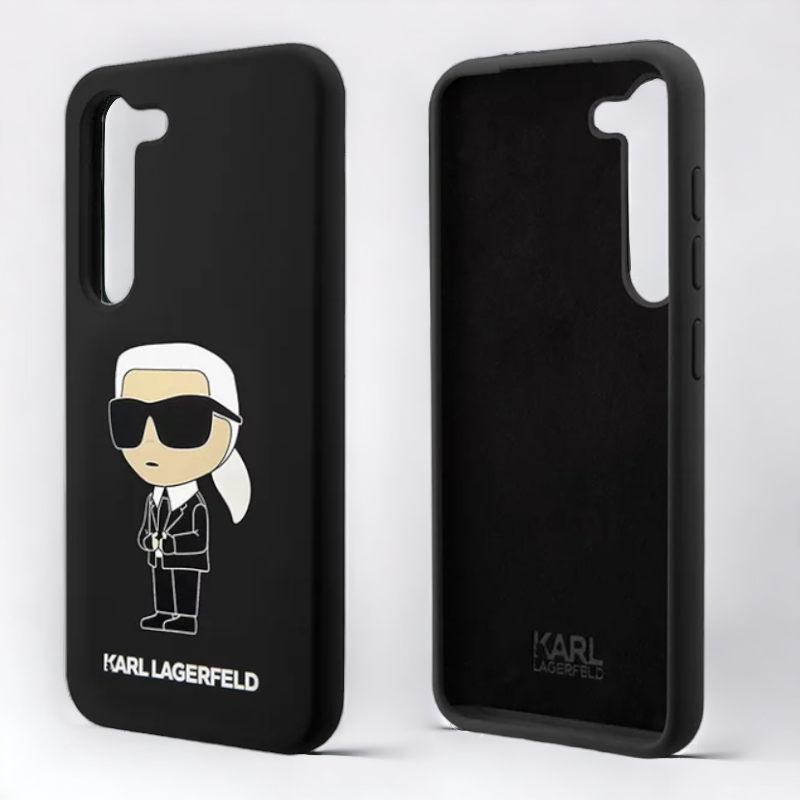 Silikonski ovitek Karl Lagerfeld "Liquid Silicone Ikionik" za Samsung Galaxy S23 (KLHCS23SSNIKBCK)