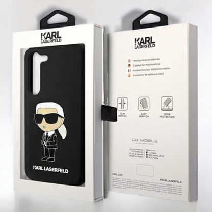 Silikonski ovitek Karl Lagerfeld "Liquid Silicone Ikionik" za Samsung Galaxy S23 (KLHCS23SSNIKBCK)