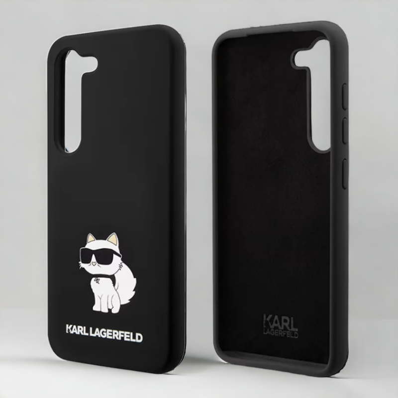 Silikonski ovitek Karl Lagerfeld "Liquid Silicone Choupette" za Samsung Galaxy S23 (KLHCS23SSNCHBCK)