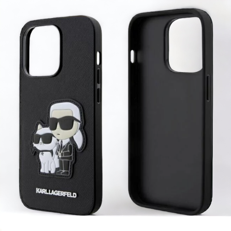 Ovitek Karl Lagerfeld "Saffiano - Karl and Choupette" za iPhone 14 Pro Max (KLHCP14XSANKCPK)