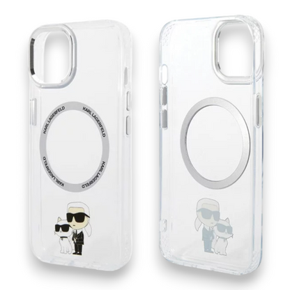 Silikonski ovitek Karl Lagerfeld "Karl & Choupette" za iPhone 13 Pro s tehologijo MagSafe (KLHMP13LHNKCIT)