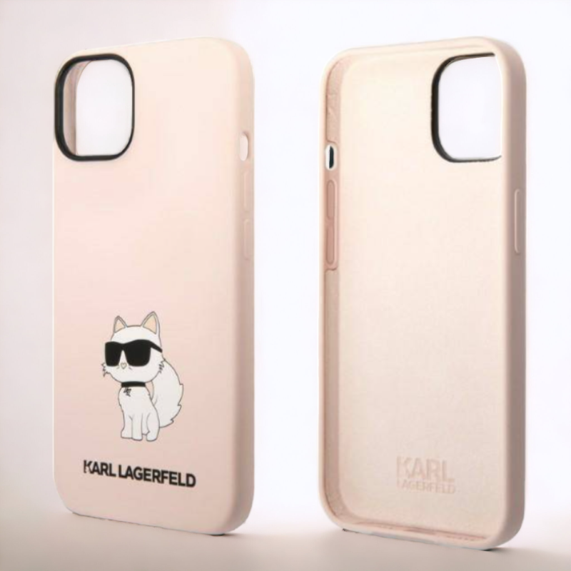 Ovitek Karl Lagerfeld "Choupette - silicone pink" za iPhone 14 Pro Max (KLHCP14XSNCHBCP)