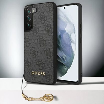 Ovitek Guess "grey charms" za Samsung Galaxy S23 (GUHCS23SGF4GGR) – Siva / PC + TPU silikon