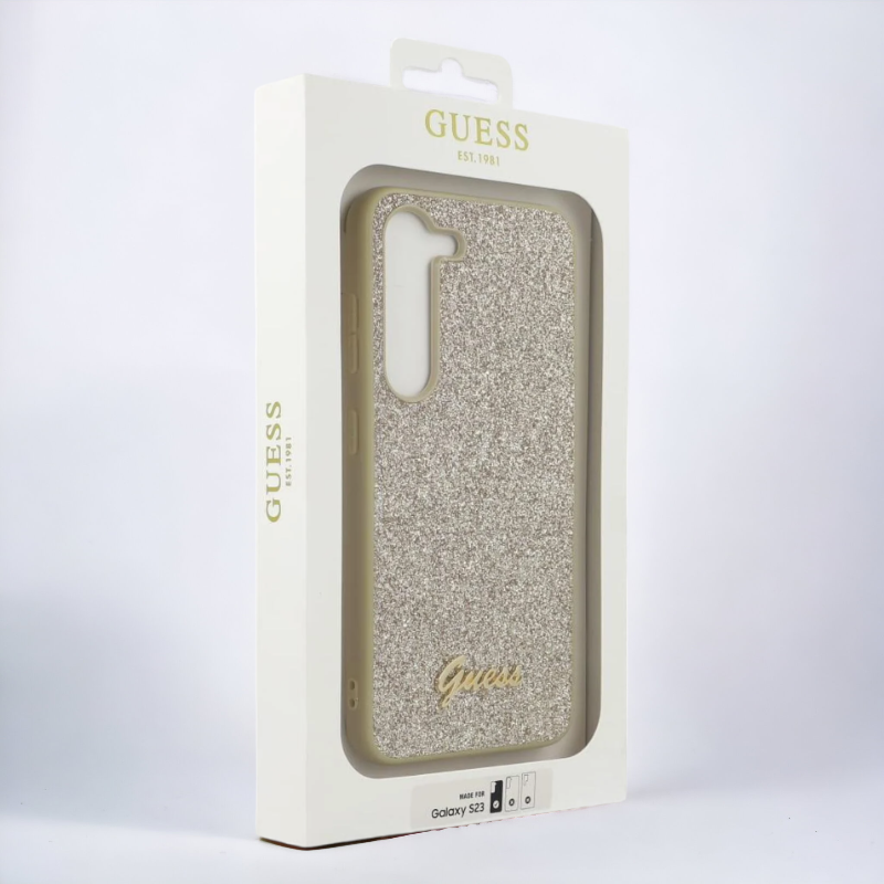 Ovitek Guess "Glitter gold" za Samsung Galaxy S23 Plus (GUHCS23MHGGSHD)