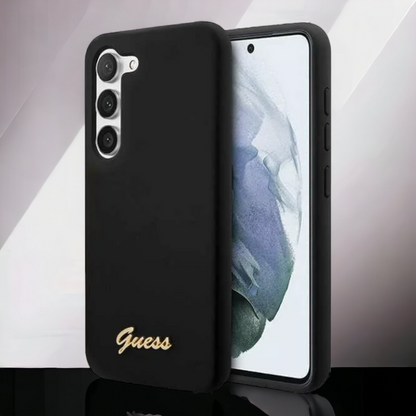 Silikonski ovitek Guess "Black - Metal Logo" za Samsung Galaxy S23 Plus (GUHCS23MSLSMK) – Črna / TPU silikon
