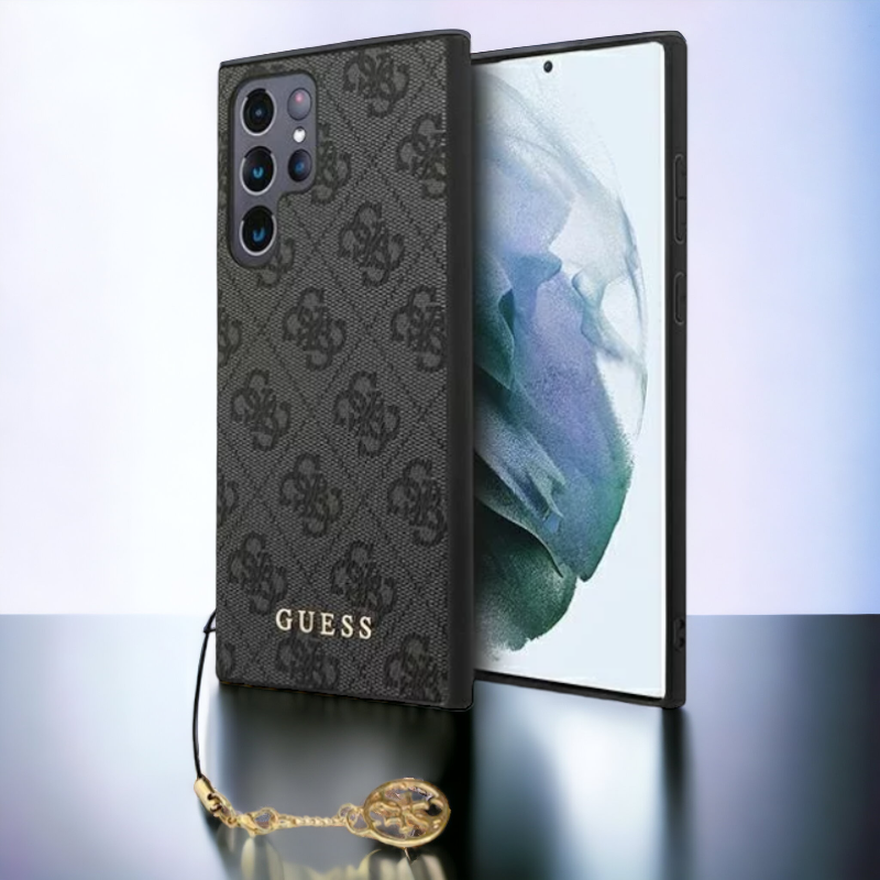 Ovitek Guess "grey charms" za Samsung Galaxy S23 Ultra (GUHCS23LGF4GGR) – Siva / PC + TPU silikon